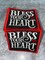 "Bless Your Heart", Cute Inspirational Applique, Iron-on Embroidered Patch, Size 4" inches
